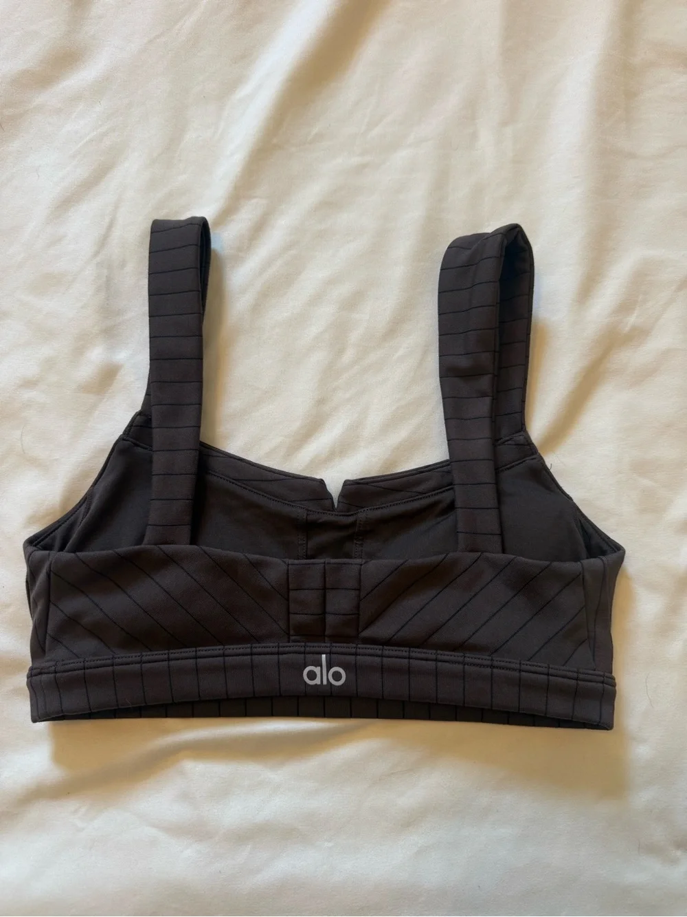ALO Yoga | Brown/Black Pin Striped Sports Bra | XS
